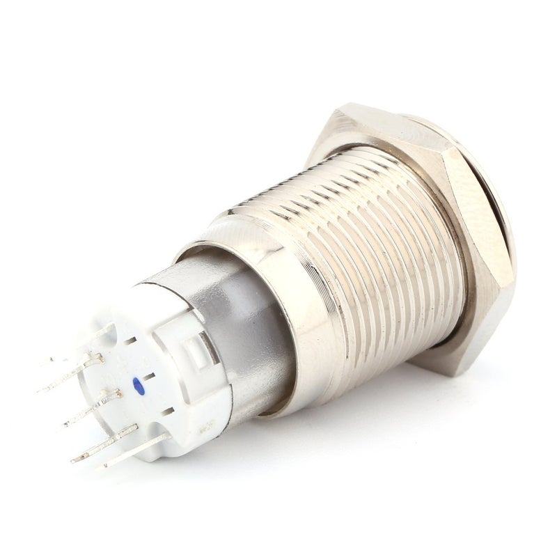 Metal 16mm Latching Push Power Button 12V 1NO 1NC For Car Accessories - Image 1